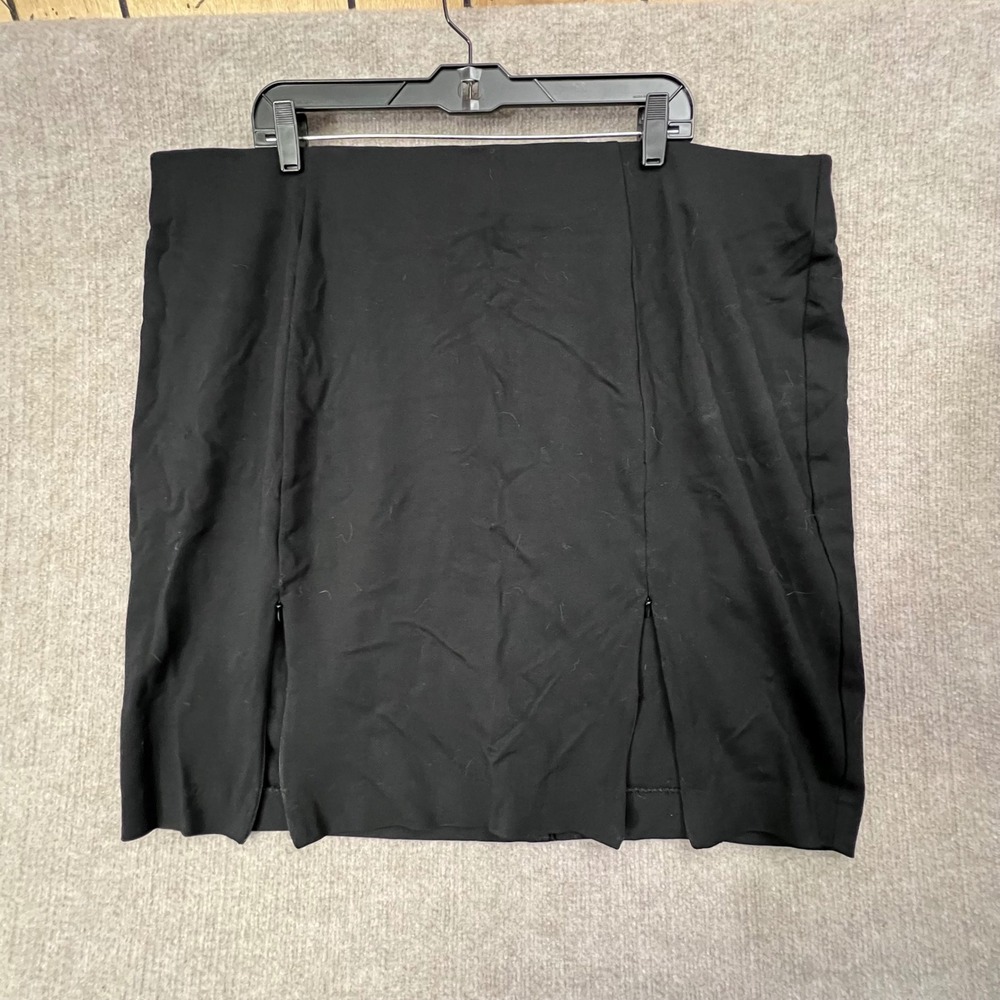 Lane Bryant Black Mini Skirt Plus Size 24 Elastic Waist Pull On Career